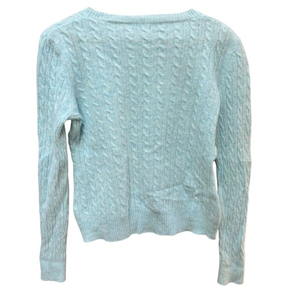 Antonio Melani Cashmere Sweater Luxurious Baby Blue Pullover Cable‎ Knit Medium - Picture 3 of 6